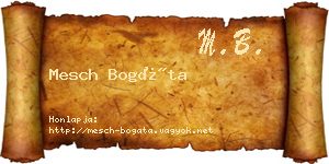 Mesch Bogáta névjegykártya